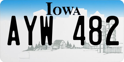 IA license plate AYW482