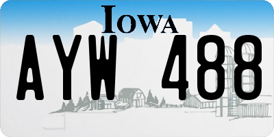 IA license plate AYW488