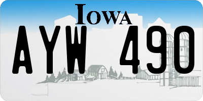 IA license plate AYW490
