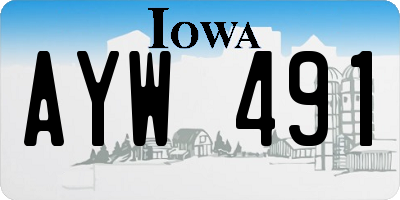 IA license plate AYW491
