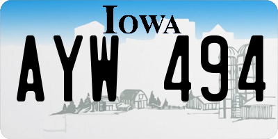 IA license plate AYW494