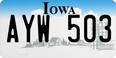 IA license plate AYW503