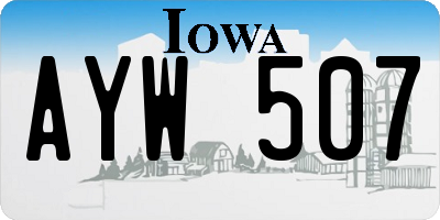 IA license plate AYW507