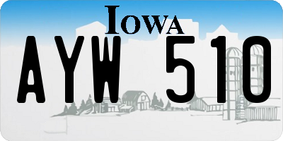 IA license plate AYW510