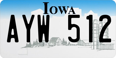 IA license plate AYW512
