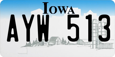 IA license plate AYW513