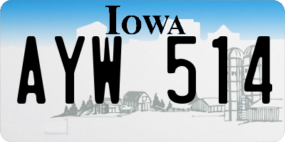 IA license plate AYW514