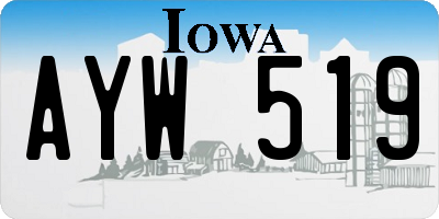 IA license plate AYW519