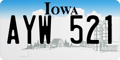 IA license plate AYW521