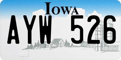 IA license plate AYW526