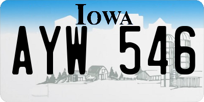 IA license plate AYW546