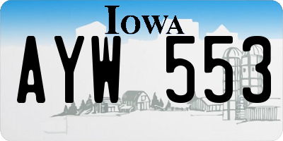 IA license plate AYW553