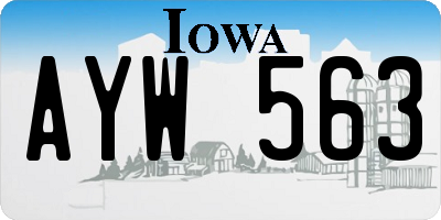 IA license plate AYW563