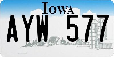 IA license plate AYW577