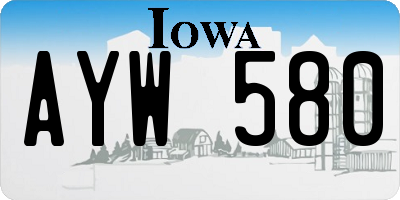 IA license plate AYW580
