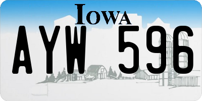 IA license plate AYW596