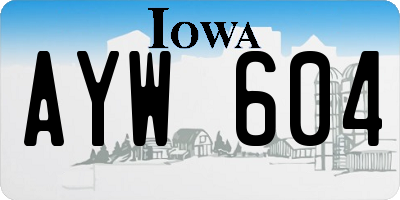 IA license plate AYW604