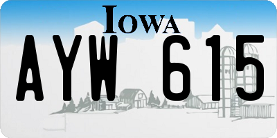 IA license plate AYW615