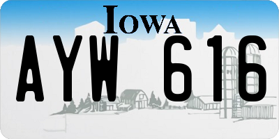 IA license plate AYW616