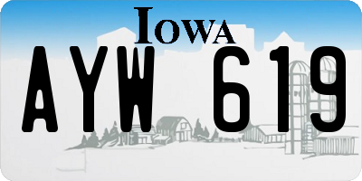 IA license plate AYW619