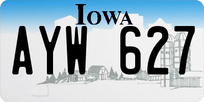 IA license plate AYW627