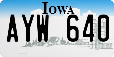 IA license plate AYW640