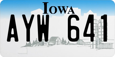 IA license plate AYW641