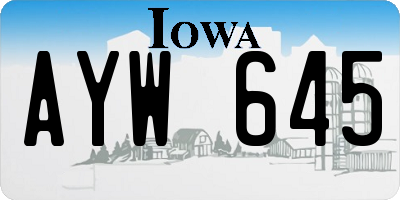 IA license plate AYW645