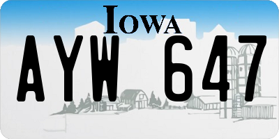 IA license plate AYW647