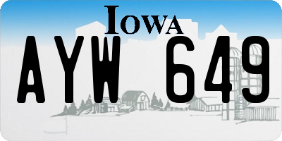IA license plate AYW649