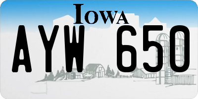 IA license plate AYW650