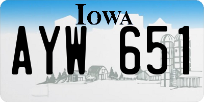 IA license plate AYW651