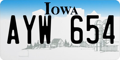 IA license plate AYW654