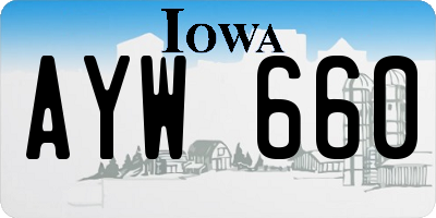 IA license plate AYW660