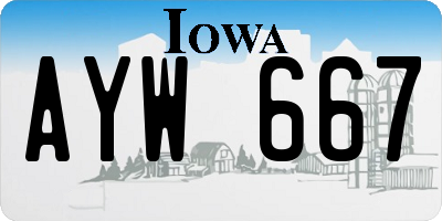IA license plate AYW667