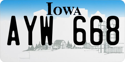 IA license plate AYW668