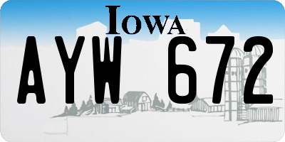 IA license plate AYW672