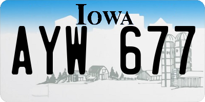IA license plate AYW677