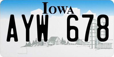 IA license plate AYW678