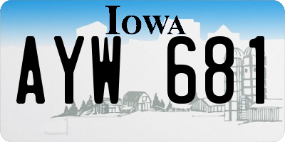 IA license plate AYW681