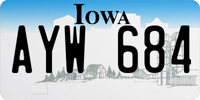 IA license plate AYW684