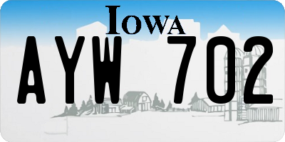 IA license plate AYW702