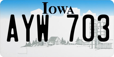 IA license plate AYW703