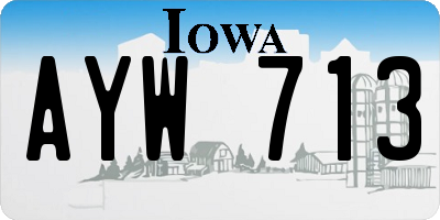 IA license plate AYW713
