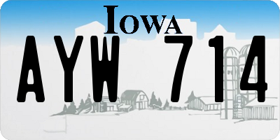 IA license plate AYW714