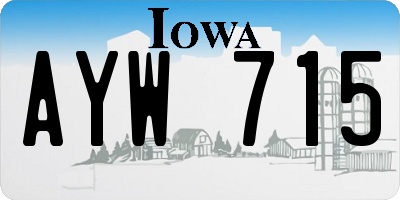 IA license plate AYW715