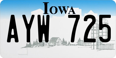 IA license plate AYW725