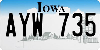 IA license plate AYW735