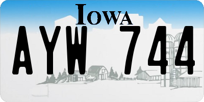 IA license plate AYW744