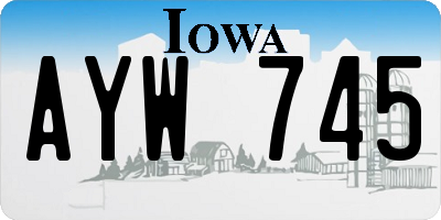 IA license plate AYW745